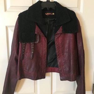 Faux fur leather Princess Vera Wang jacket size XL